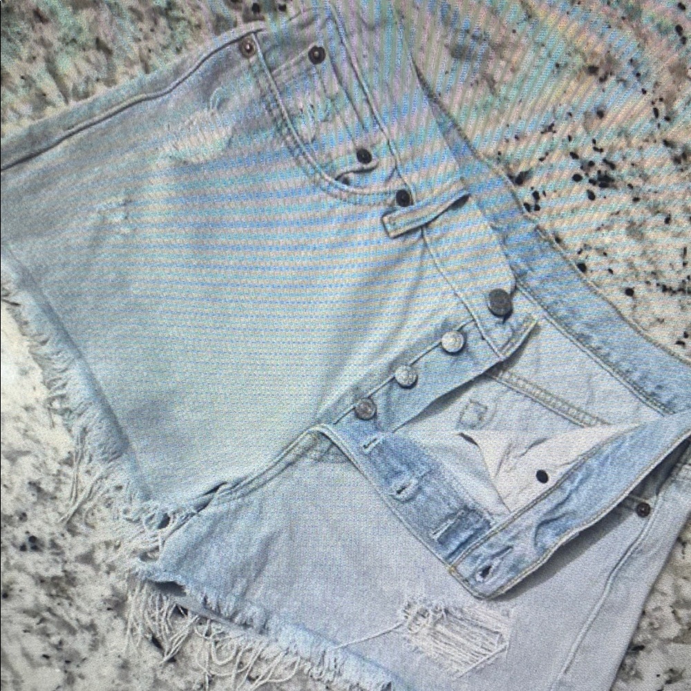 Light Blue Denim Athletic Shorts